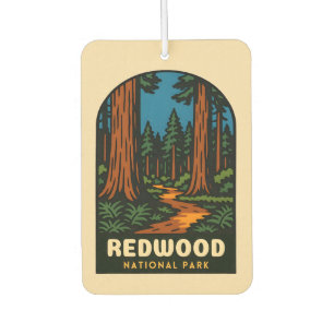 Retro Vintage Travel Redwood National Park Nature Air Freshener