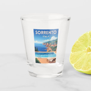 Retro Vintage Travel Sorrento Italy Coastal Scenic Shot Glass
