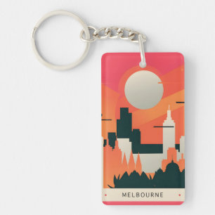retro vintage travel souvenir Melbourne Australia Keychain