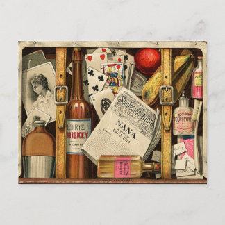 Retro Vintage Travel Suitcase postcard