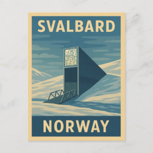 Retro Vintage Travel Svalbard Norway Landscape Postcard