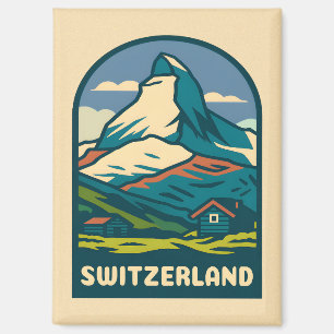 Retro Vintage Travel Switzerland Matterhorn Magnet