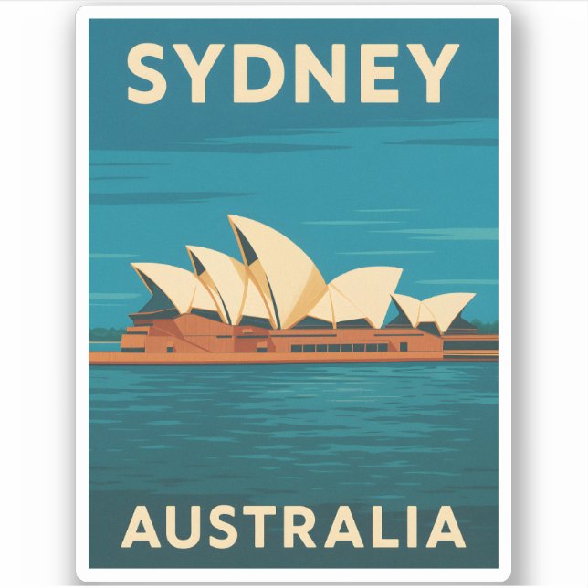 Retro Vintage Travel Sydney Opera House Australia  (Front)