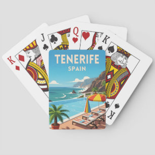 Retro Vintage Travel Tenerife Spain Seaside Coast Playing Cards