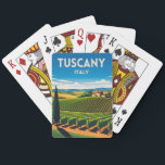 Retro Vintage Travel Tuscany Italy Vineyard  Playing Cards<br><div class="desc">Experience the romance of Tuscany with this vintage travel-inspired card set. Capturing rolling vineyards and timeless Italian charm,  this set is a warm and nostalgic ode to the heart of Italy.</div>