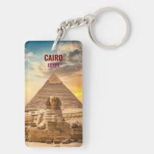 retro vintage travel vacation Cairo egypt Keychain