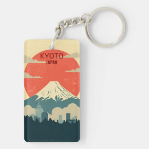 retro vintage travel vacation kyoto Japan  Keychain