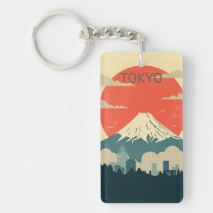 retro vintage travel vacation souvenir Japan Tokyo Keychain