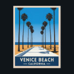 Retro Vintage Travel Venice Beach California Coast Postcard<br><div class="desc">Experience the laid back vibes of Southern California with this retro travel-inspired postcard featuring Venice Beach. Highlighting its iconic palm-lined shore,  this piece evokes the classic retro charm of this famous seaside escape.</div>