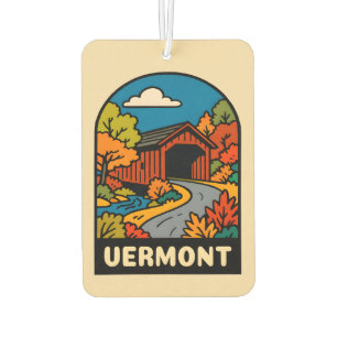 Retro Vintage Travel Vermont Landscape Scenic Air Freshener