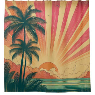 Retro/vintage tropical/Hawaiian sunset 