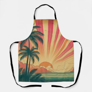 Retro/vintage tropical/Hawaiian sunset  Apron