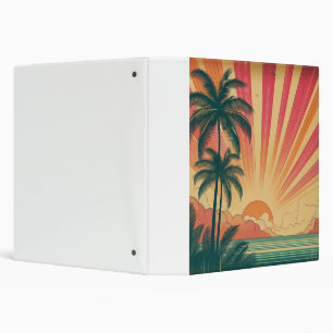 Retro/vintage tropical/Hawaiian sunset Binder
