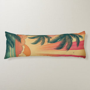 Retro/vintage tropical/Hawaiian sunset  Body Pillow