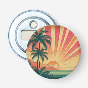Retro/vintage tropical/Hawaiian sunset  Bottle Opener