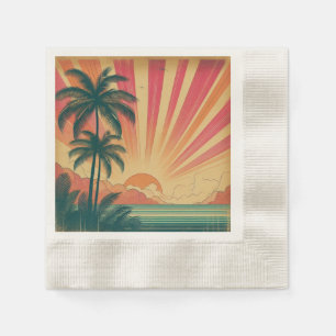 Retro/vintage tropical/Hawaiian sunset Napkin