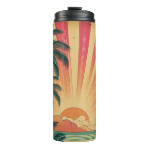 Retro/vintage tropical/Hawaiian sunset Thermal Tumbler