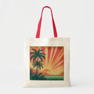 Retro/vintage tropical/Hawaiian sunset Tote Bag