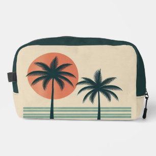 Retro/vintage tropical palms tree dopp kit
