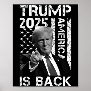 Retro Vintage Trump America Is Back 2025 Trump Fla Poster