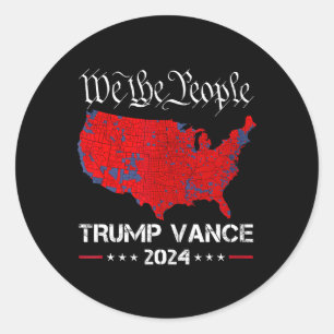 Retro Vintage Trump Vance 2024 We The People Elect Classic Round Sticker