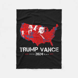 Retro Vintage Trump Vance 2024 We The People Elect Fleece Blanket