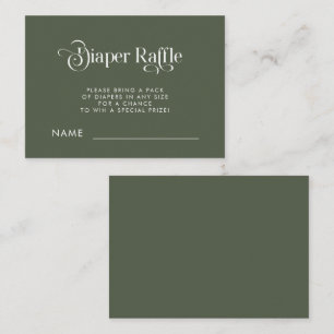 Retro Vintage Typography Diaper Raffle Baby Shower Enclosure Card