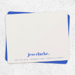 Retro Vintage Typography Royal Blue Stylish Trendy Card<br><div class="desc">A retro vintage monogram notecard design featuring a retro typography which can easily be personalized with your name and contact details to create a unique custom stationery design! The design features an aged style classic ivory cream background along with a royal imperial blue typeface with a complementary background on the...</div>