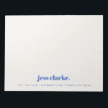 Retro Vintage Typography Royal Blue Stylish Trendy Notepad<br><div class="desc">A retro vintage monogram notepad design featuring a retro typography which can easily be personalized with your name and contact details to create a unique custom stationery design! The design features an aged style classic ivory cream background along with a royal imperial blue typeface.</div>