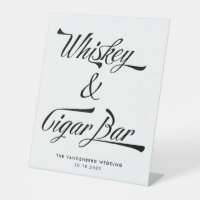 Retro Vintage Typography Whiskey Cigar Bar Wedding
