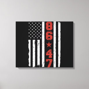 Retro Vintage USA Flag 86 47 Anti Trump Canvas Print