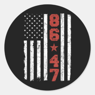 Retro Vintage Usa Flag 86 47 Anti Trump  Classic Round Sticker