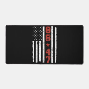 Retro Vintage USA Flag 86 47 Anti Trump Desk Mat