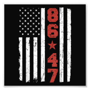 Retro Vintage USA Flag 86 47 Anti Trump Photo Print