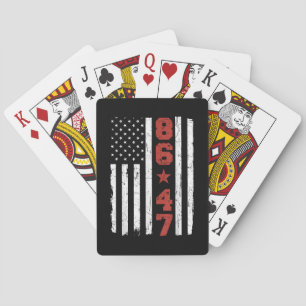 Retro Vintage USA Flag 86 47 Anti Trump Playing Cards