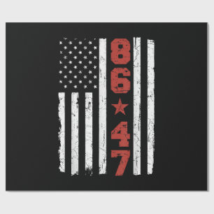 Retro Vintage USA Flag 86 47 Anti Trump Wrapping Paper