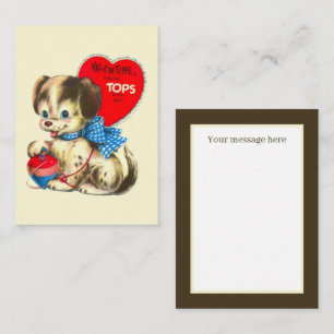 retro vintage Valentine dog Card