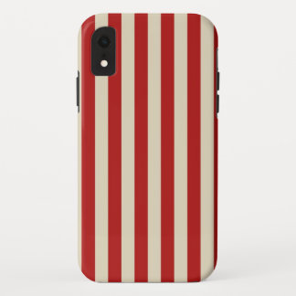 Retro Vintage Vertical PopCorn Classic Stripes iPhone XR Case