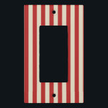 Retro Vintage Vertical PopCorn Classic Stripes Light Switch Cover<br><div class="desc">A retro style popcorn red and beige stripes decor in horizontal or in vertical fashion are a modern classic graphic design style that always make for a great custom gift for yourself or for someone special on your list, these are sure to make an impression on any festive occasions. Email...</div>