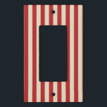 Retro Vintage Vertical PopCorn Classic Stripes Light Switch Cover<br><div class="desc">A retro style popcorn red and beige stripes decor in horizontal or in vertical fashion are a modern classic graphic design style that always make for a great custom gift for yourself or for someone special on your list, these are sure to make an impression on any festive occasions. Email...</div>