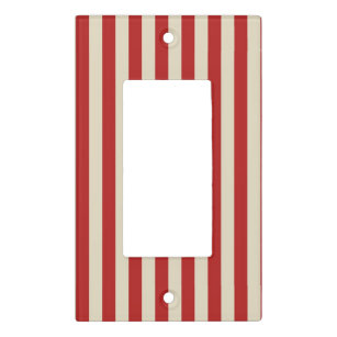 Retro Vintage Vertical PopCorn Classic Stripes Light Switch Cover