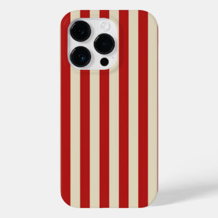 Retro Vintage Vertical Popcorn Stripes in Red Case-Mate iPhone 14 Pro Case