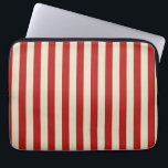 Retro Vintage Vertical Popcorn Stripes in Red Laptop Sleeve<br><div class="desc">A festive popcorn style red and beige stripes decor in horizontal or in vertical fashion are a modern classic graphic design style that always make for a great custom gift for yourself or for someone special on your list, these are sure to make an impression on any festive occasions. Email...</div>