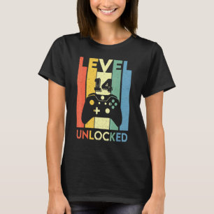 Retro Vintage Video Games Controller Level 14 Unlo T-Shirt
