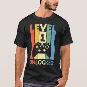 Retro Vintage Video Games Controller Level 1 Unloc T-Shirt