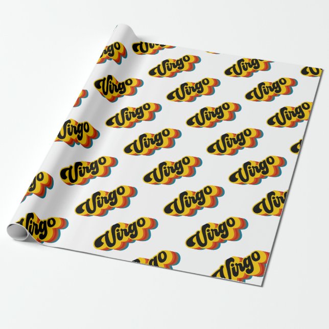 Retro Vintage Virgo Wrapping Paper (Unrolled)