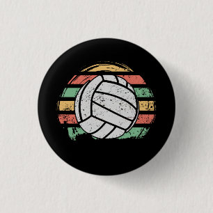 Retro Vintage Volleyball 1 Inch Round Button