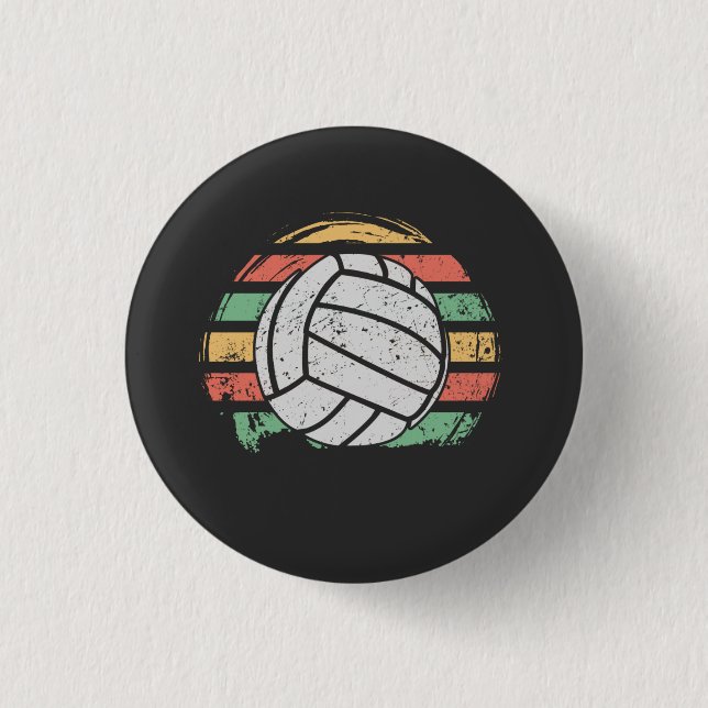 Retro Vintage Volleyball 1 Inch Round Button (Front)