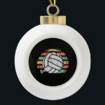 Retro Vintage Volleyball Ceramic Ball Christmas Ornament<br><div class="desc">Volleyball design made for every volleyball player. Cool present for Christmas, birthday or other occasions.</div>