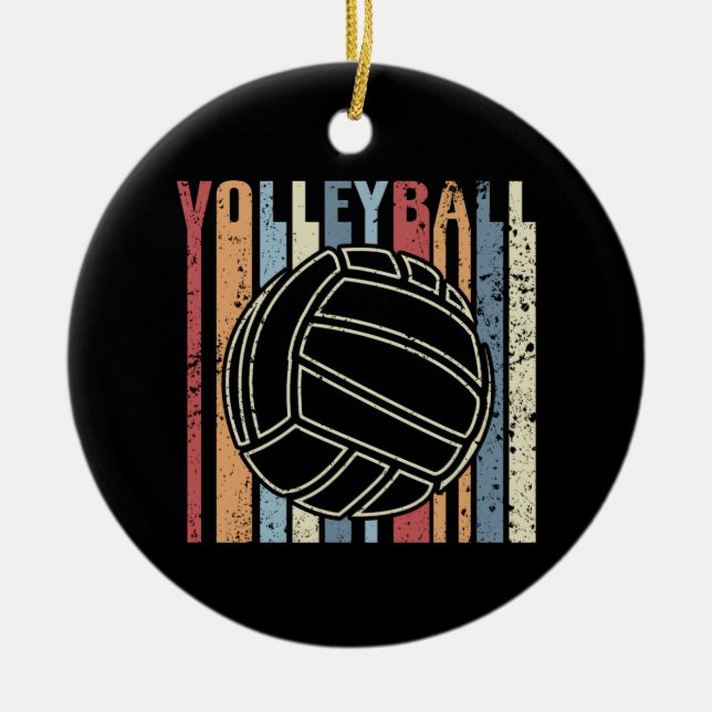 Retro Vintage Volleyball Ceramic Ornament (Front)